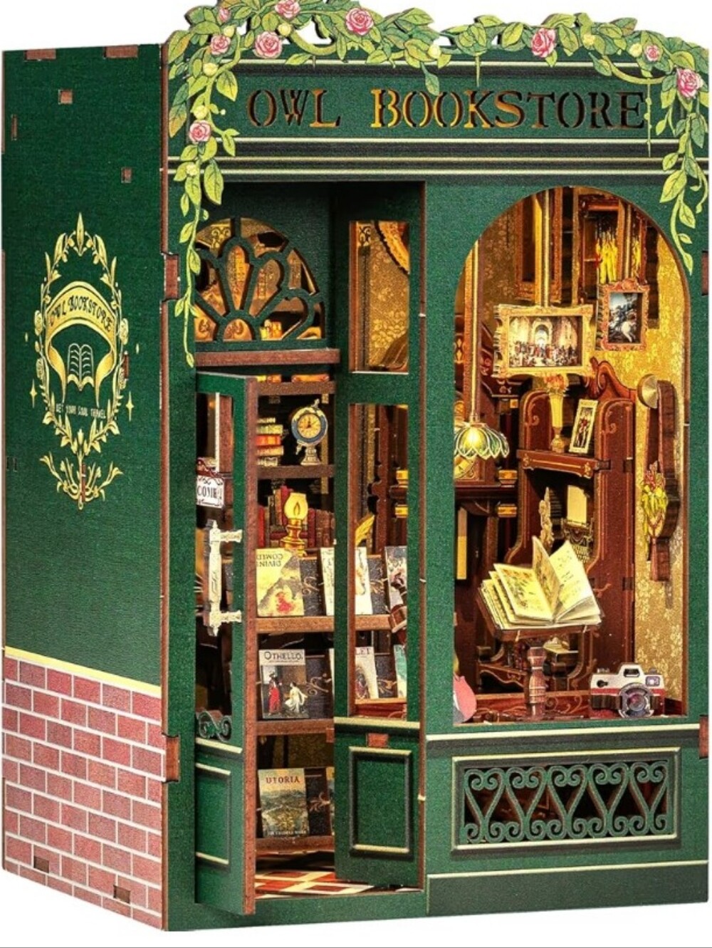 Owl Bookstore Green Miniature Display - Picture 1 of 1